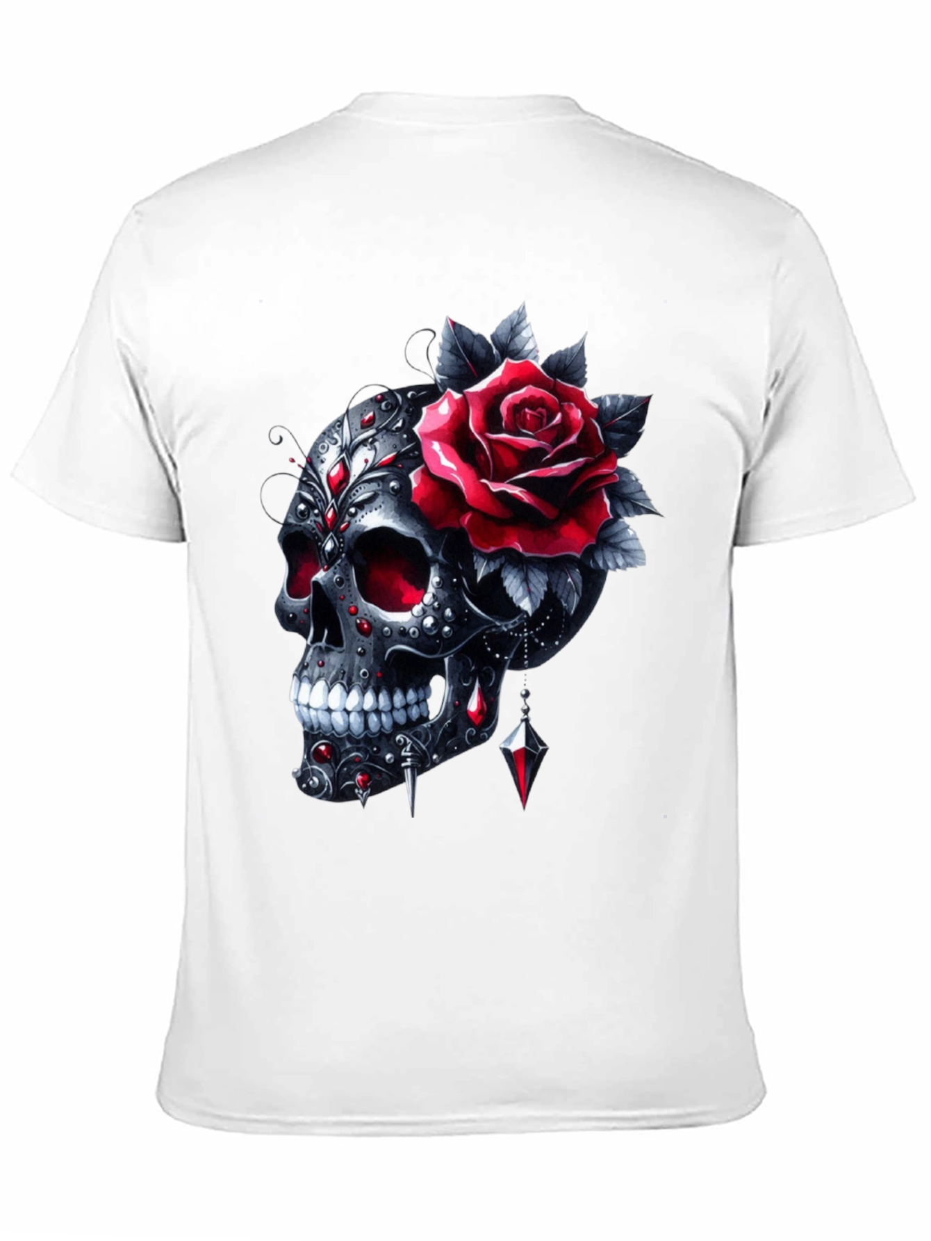 Skull & Rose Graphic T-Shirt - Edgy Style