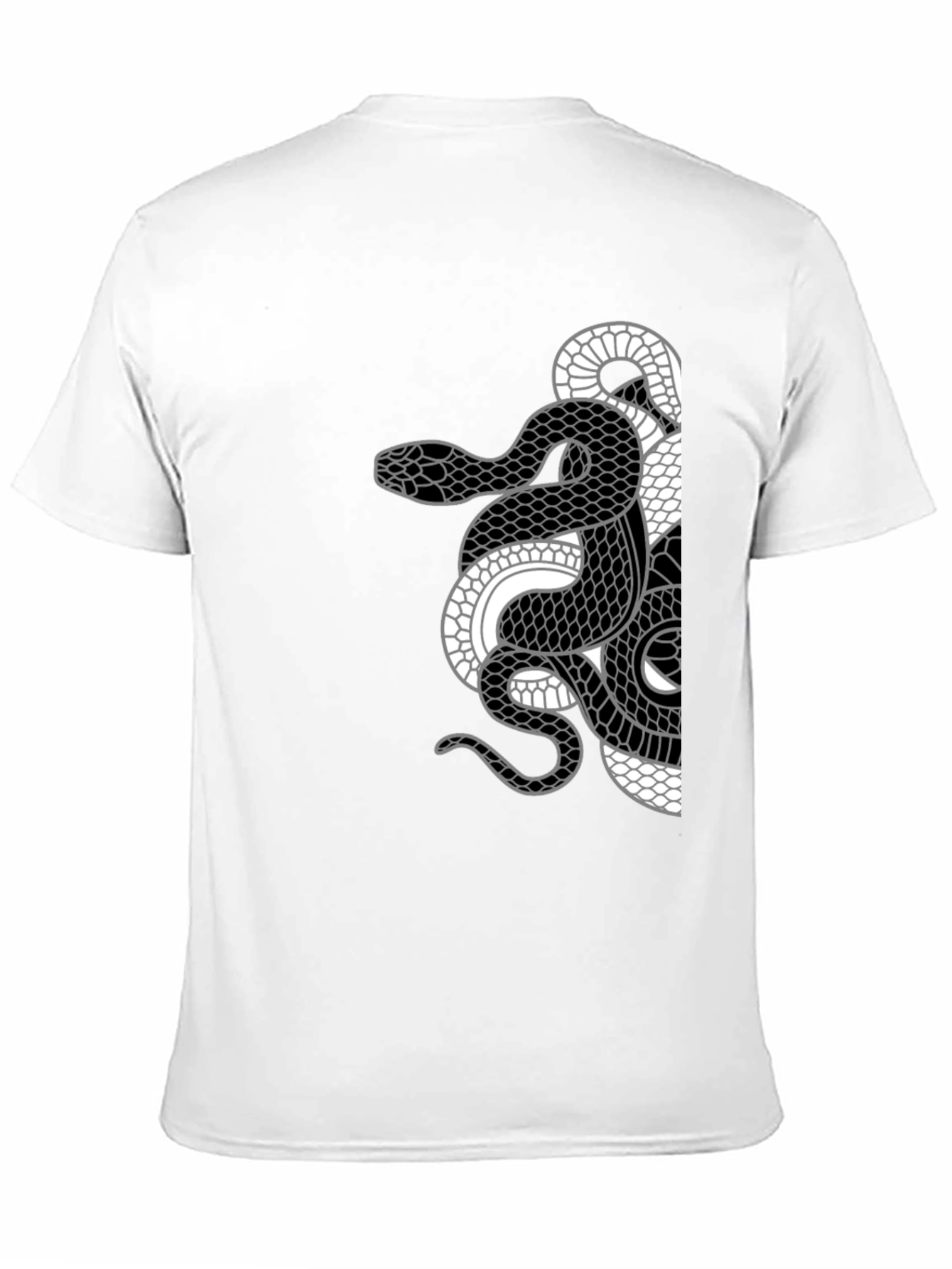 Yin Yang Snake Graphic Tee - Black