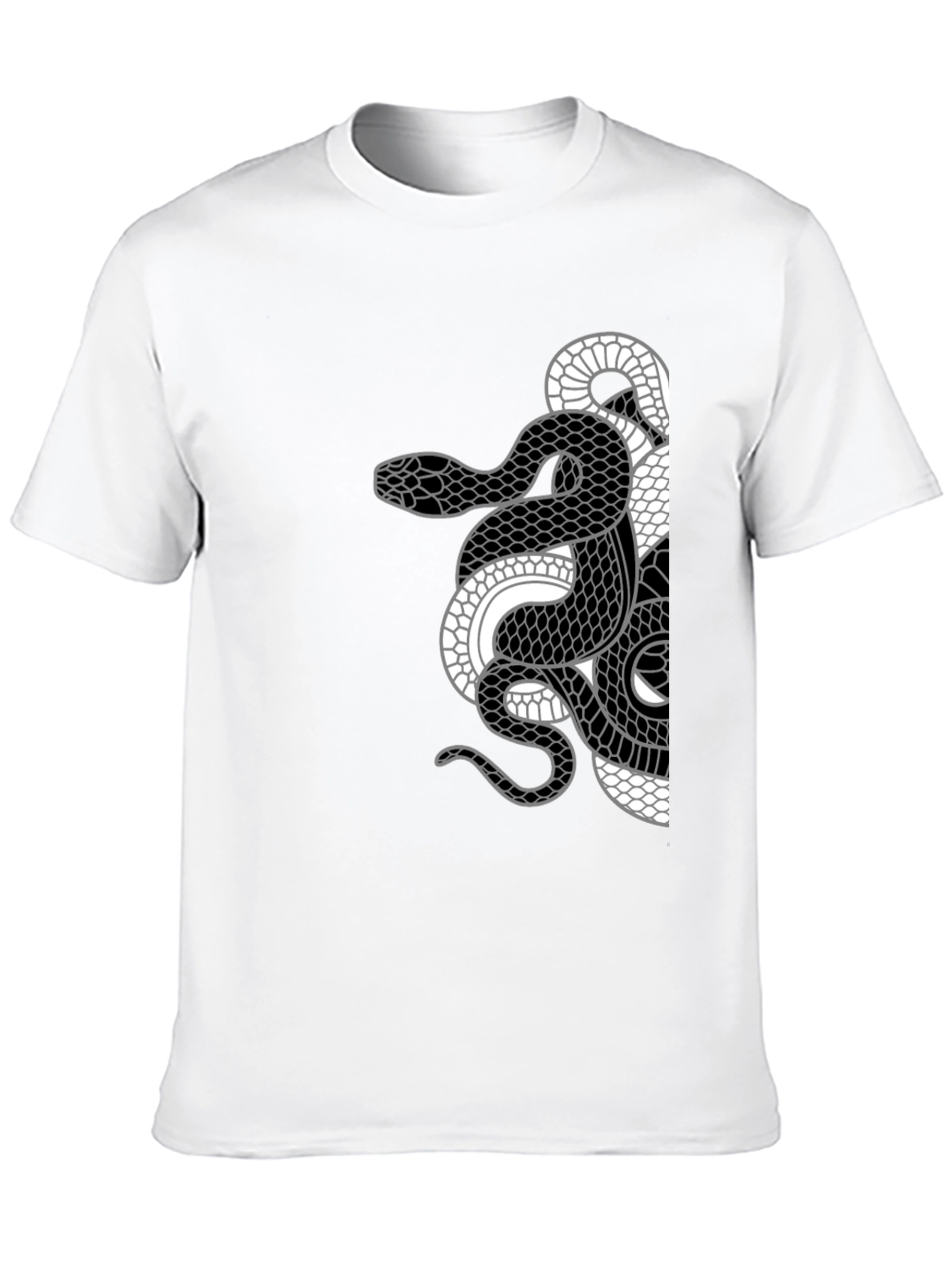 Yin Yang Snake Graphic Tee - Black