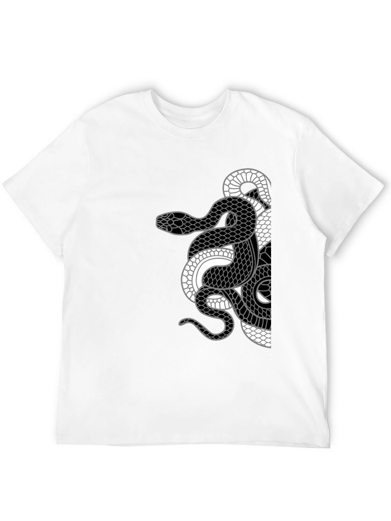 Yin Yang Snake Graphic Tee - Black