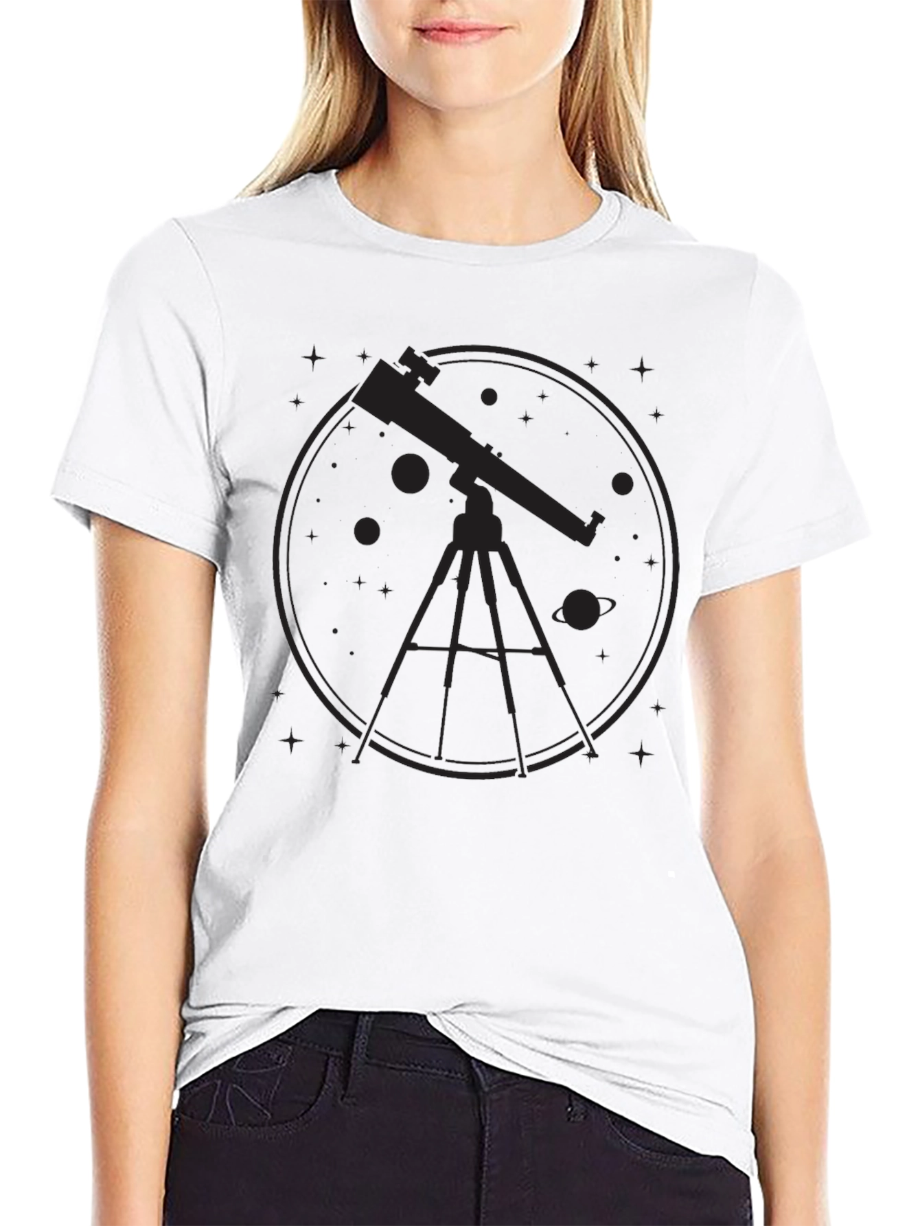 Astronomy Telescope Graphic Tee - Black