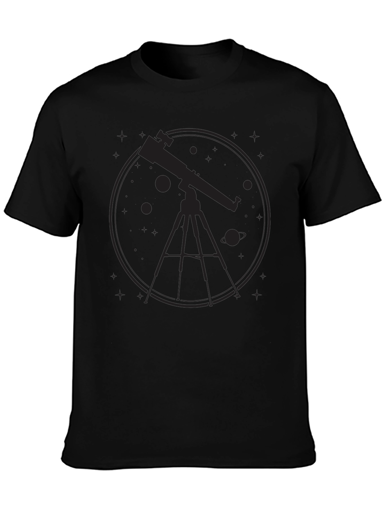 Astronomy Telescope Graphic Tee - Black