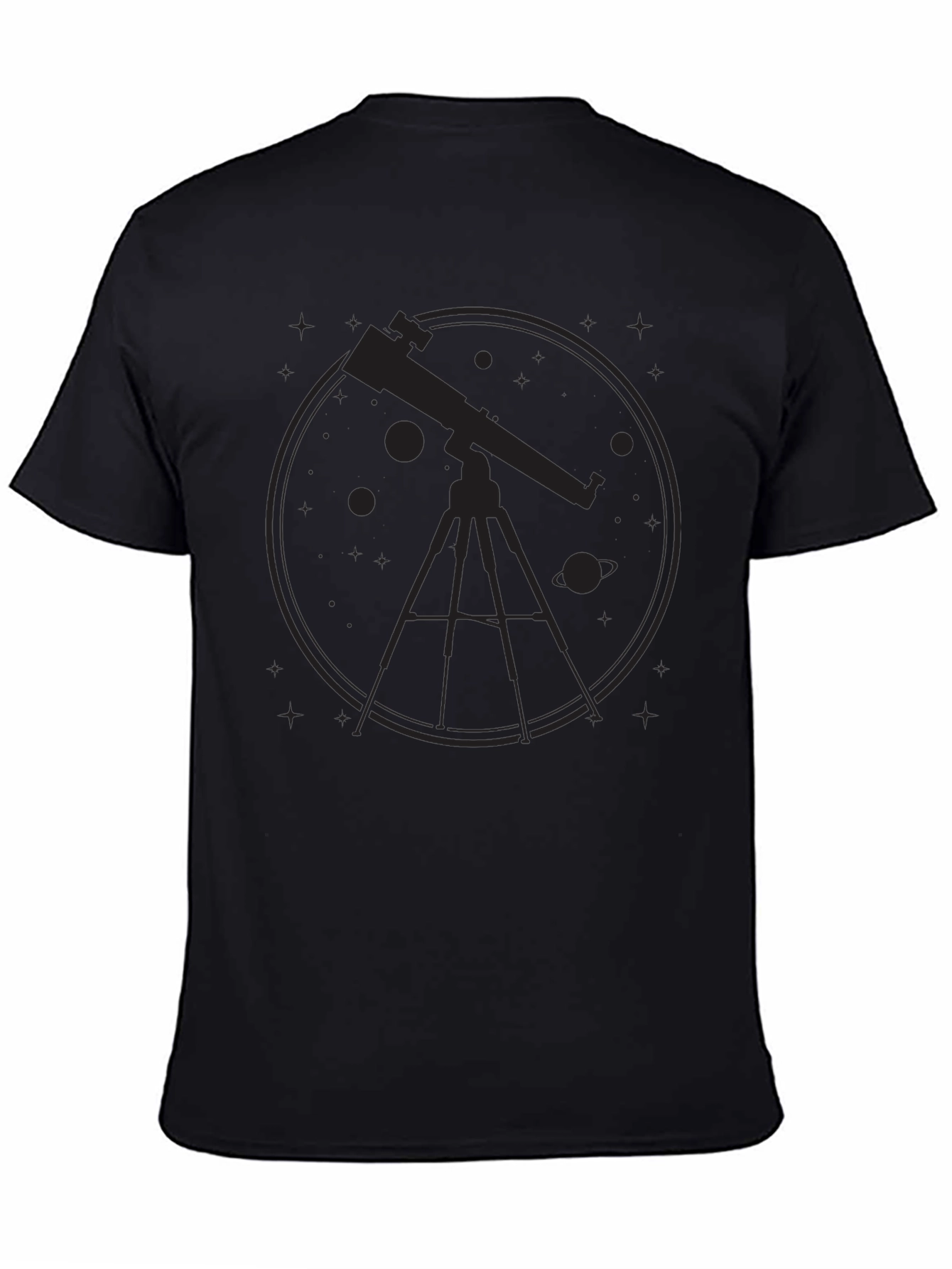Astronomy Telescope Graphic Tee - Black