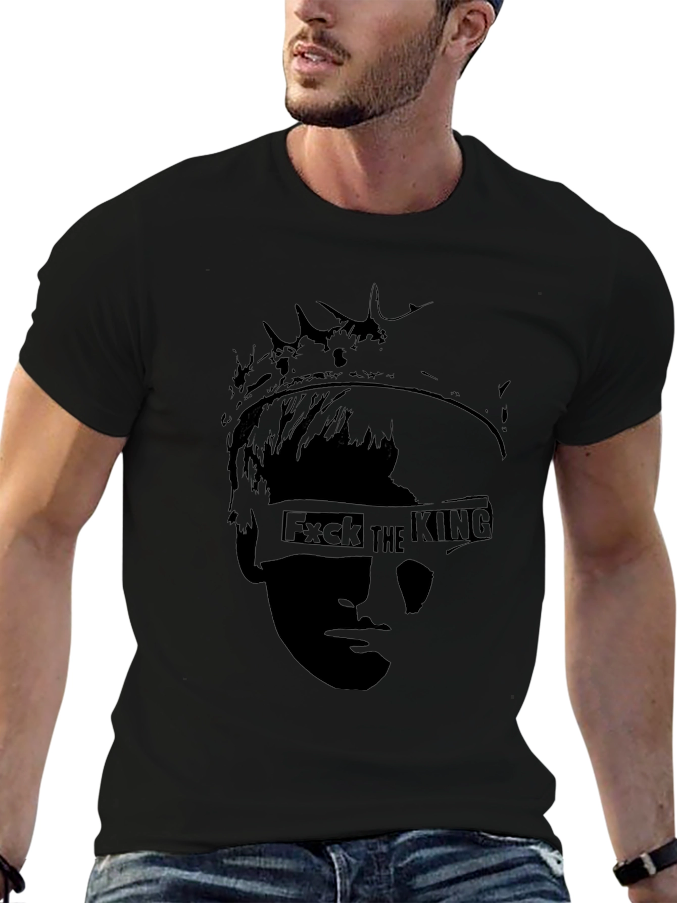 F*ck the King Graphic Black T-Shirt