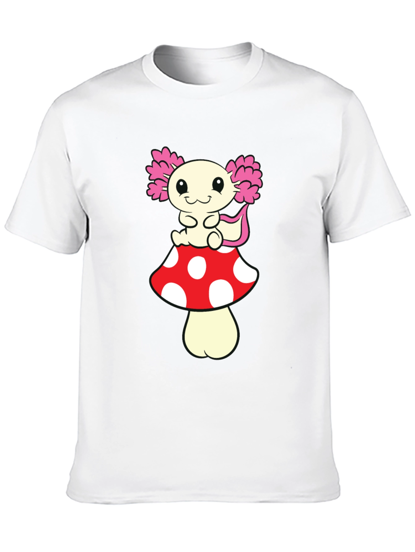 Axolotl Mushroom T-Shirt - Cute Cartoon Tee