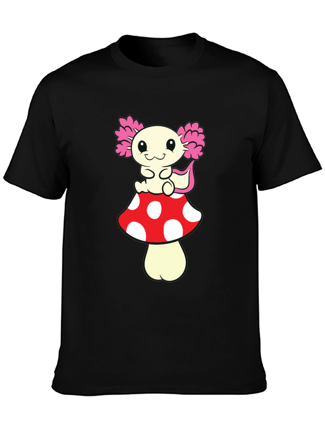 Axolotl Mushroom T-Shirt - Cute Cartoon Tee