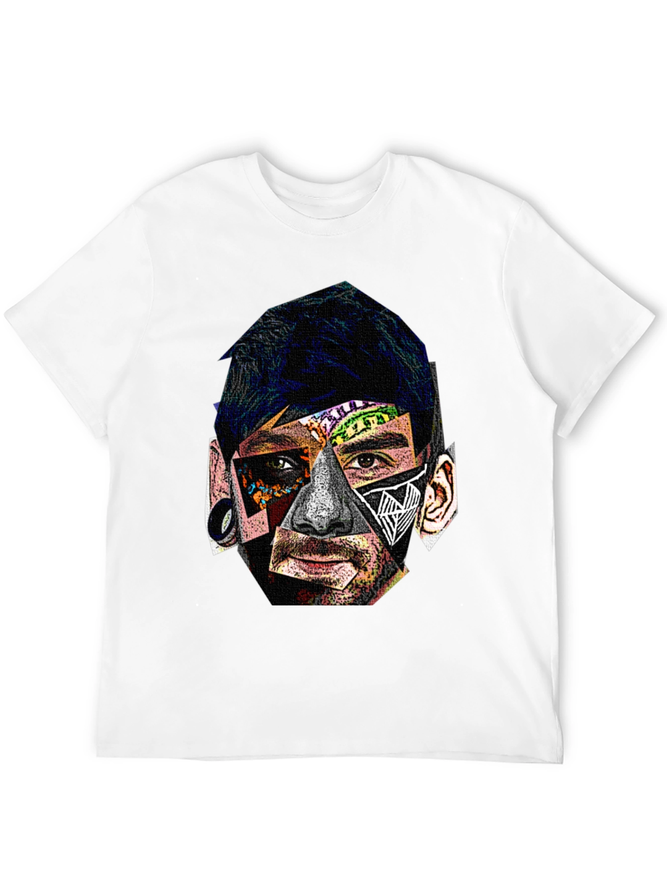 Abstract Portrait Graphic Black T-Shirt
