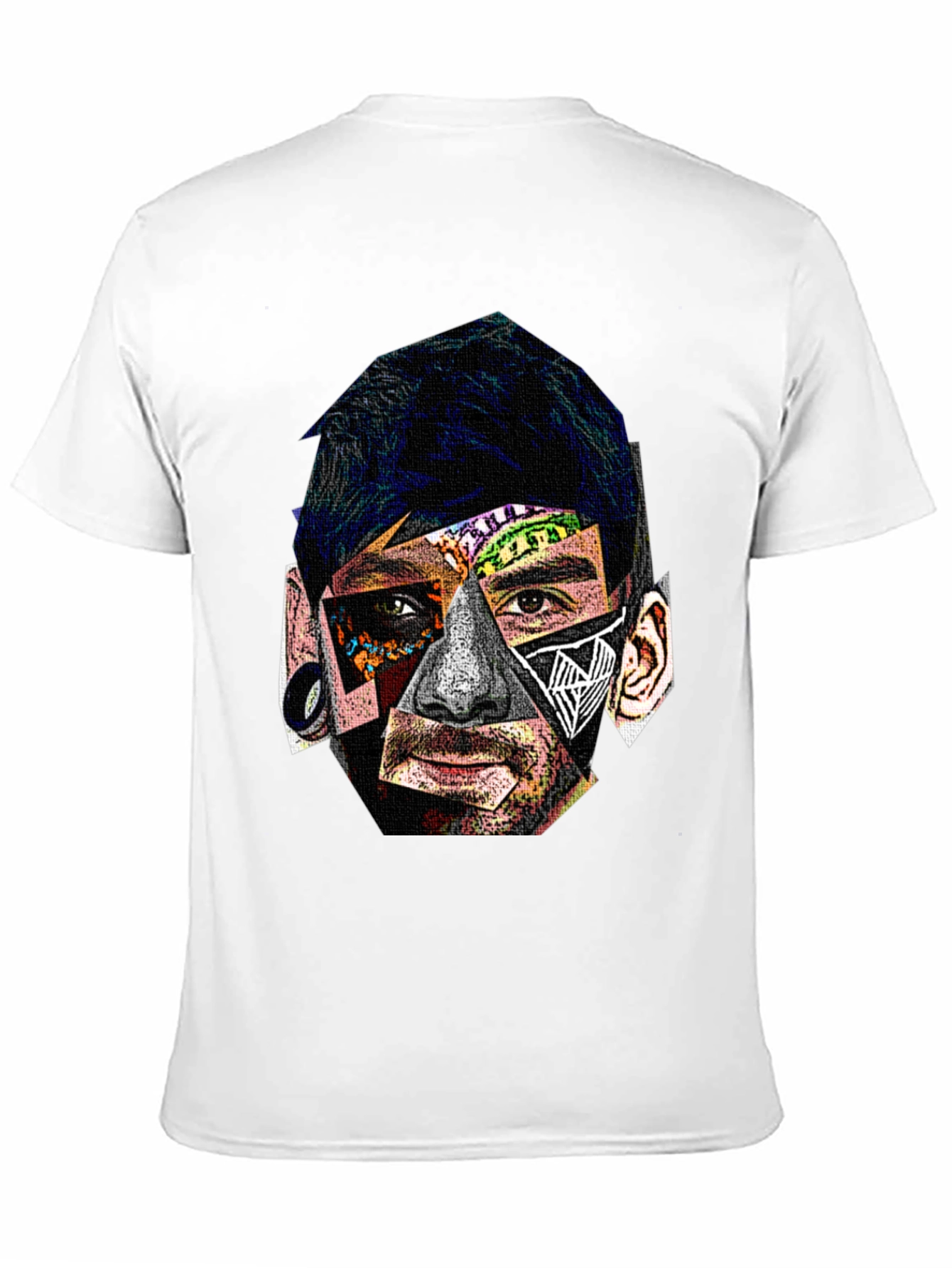 Abstract Portrait Graphic Black T-Shirt