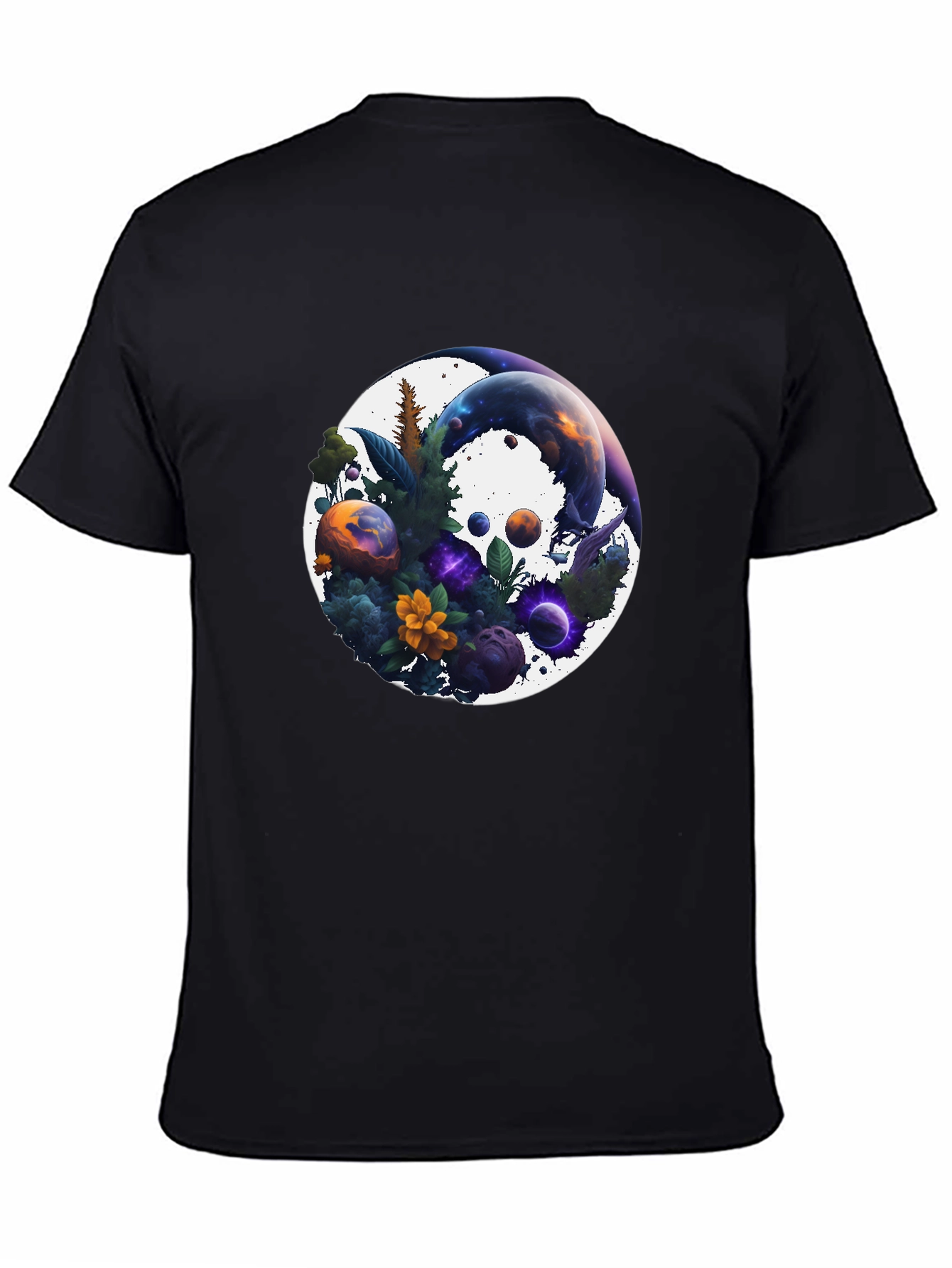 Cosmic Garden T-Shirt - Nature & Space Fusion